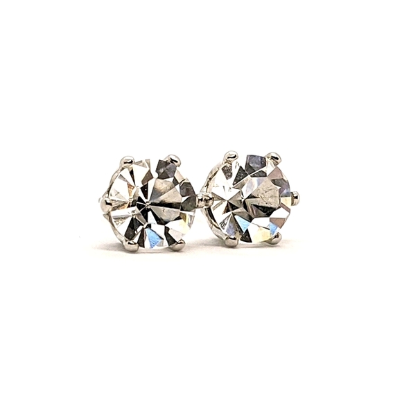♠️♠️+ Swarovski® Diamonds Solitaire Stud Earrings Sterling Silver Overlay - Picture 10 of 10